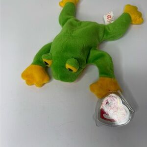 Ty Green and Yellow Frog Stuffed Animal